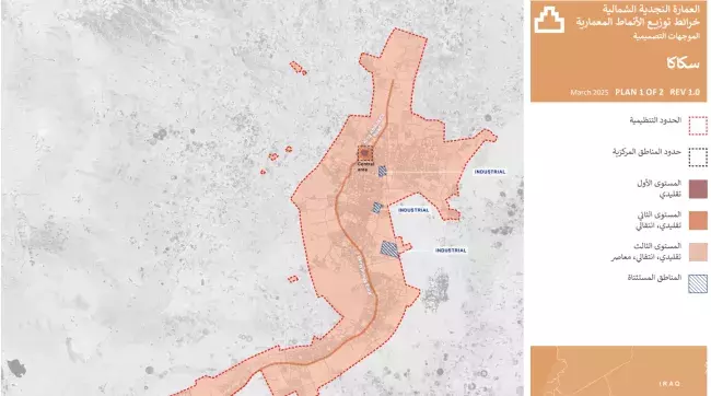 خرائط توزيع الأنماط المعمارية - العِمَارَة النجدية الشمالية